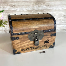 Personalized Treasure Chest with Antique Mini Lock and Keys