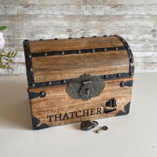 Personalized Treasure Chest with Antique Mini Lock and Keys