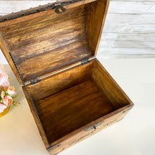 Personalized Wedding Treasure Chest with Card Slot with Antique Mini Lock and Keys