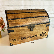 Personalized Treasure Chest with Antique Mini Lock and Keys