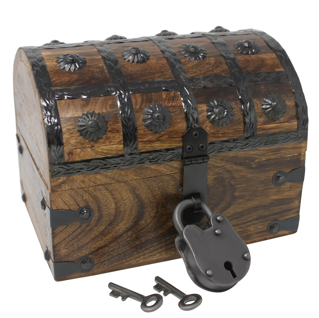 Pirate Treasure Chest with Lock and Skeleton Key - Small – Nautical Cove